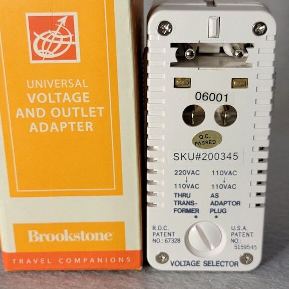 Brookstone Universal Voltage and Outlet Adapter Travel Companion Europe - Picture 6 of 10